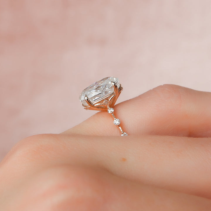 The Morgan Oval Lab Diamond Moissanite Engagement Ring *Shown with 4.5 ct #material_rose