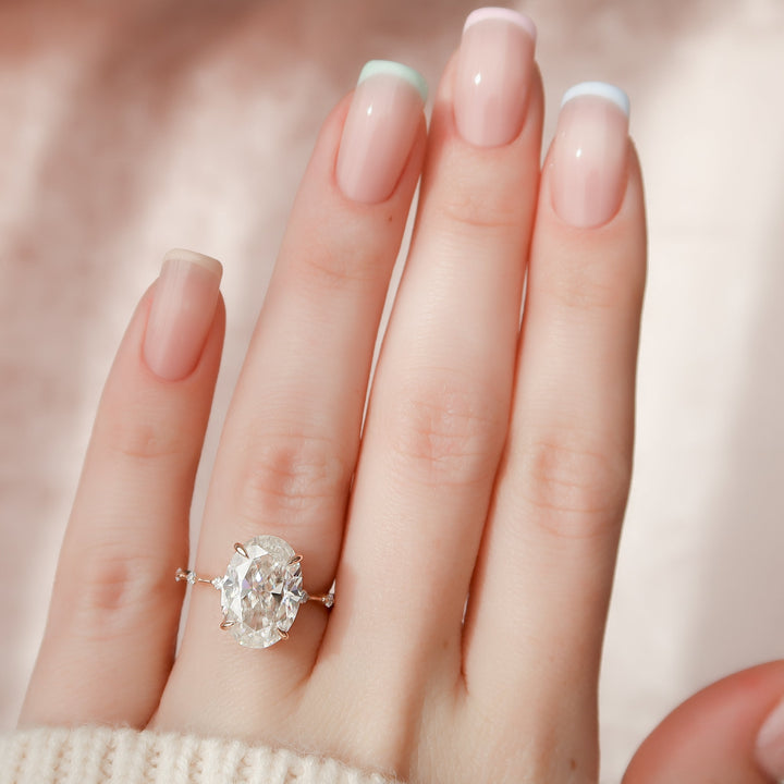 The Morgan Oval Lab Diamond Moissanite Engagement Ring *Shown with 5 ct #material_rose