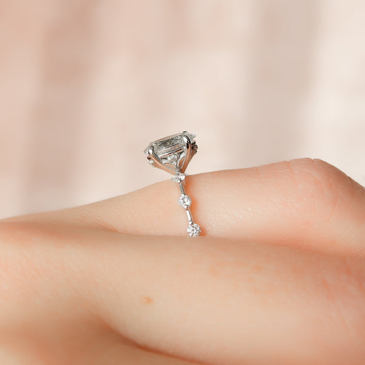 The Morgan Oval Lab Diamond Moissanite Engagement Ring *Shown with 1 ct #material_white