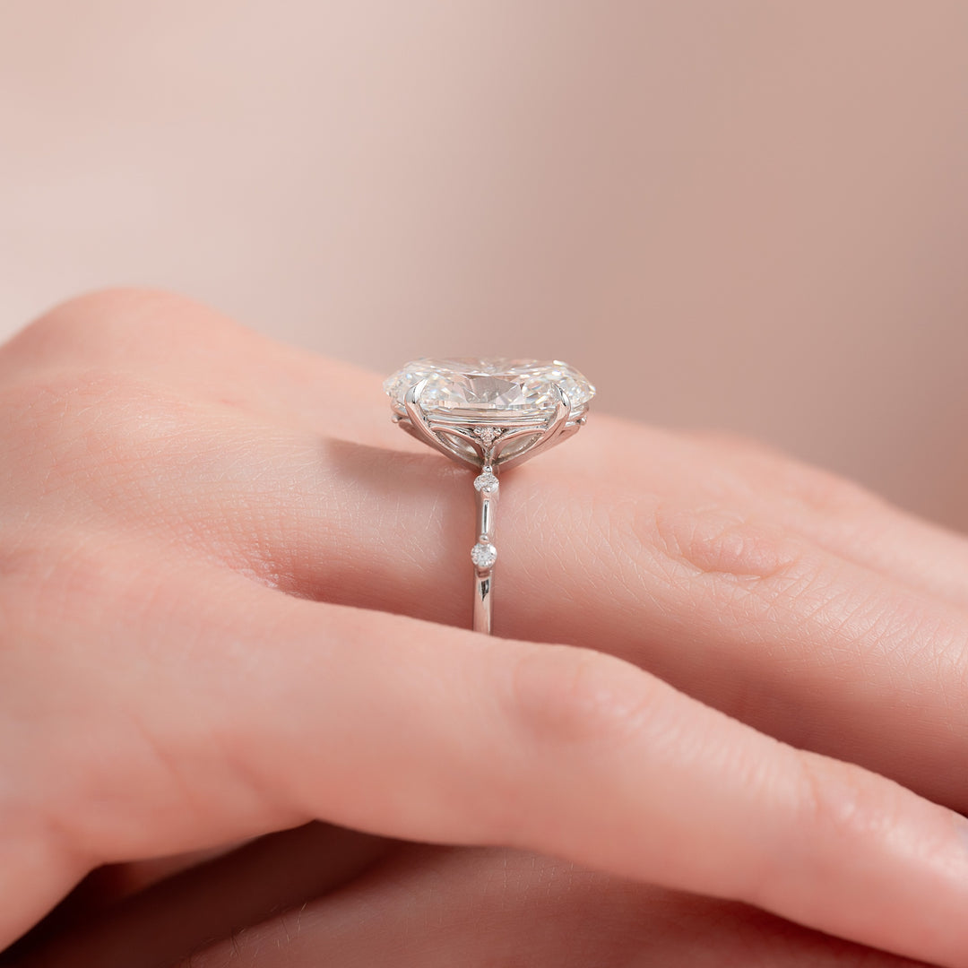 The Morgan Oval Lab Diamond Moissanite Engagement Ring