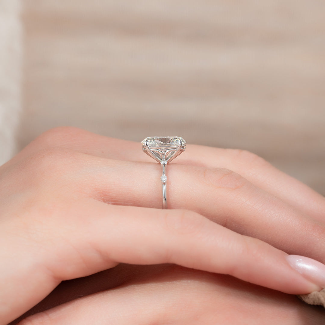 The Morgan Oval Lab Diamond Moissanite Engagement Ring