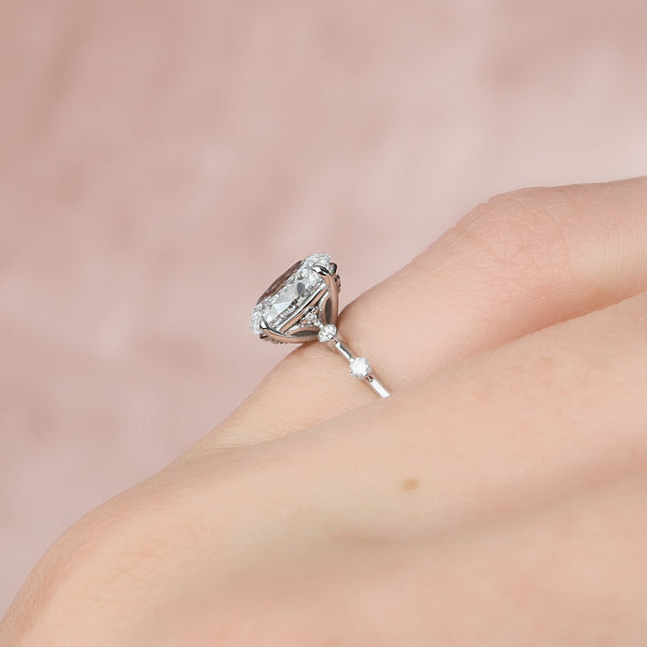 The Morgan Oval Lab Diamond Moissanite Engagement Ring *Shown with 1.5 ct #material_white
