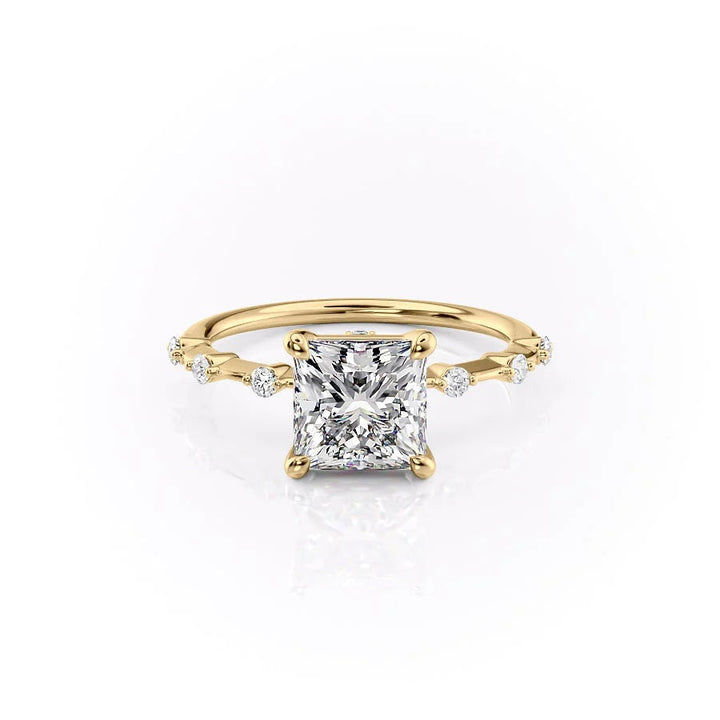 The Morgan Set With Princess Solitaire Lab Diamond 1 Carat 14K Gold#material_14k-gold