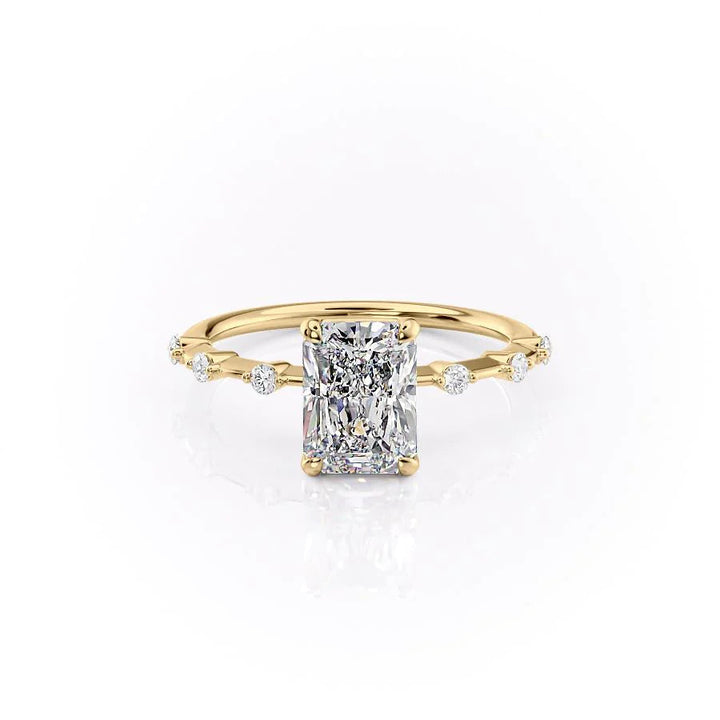 The Morgan Set With Radiant Solitaire Lab Diamond 1 Carat 14K Gold#material_14k-gold