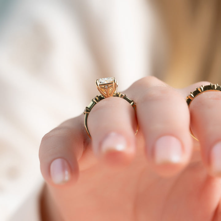 The Morgan Radiant Lab Diamond Moissanite Engagement Ring *Shown with 2.5 ct #material_gold