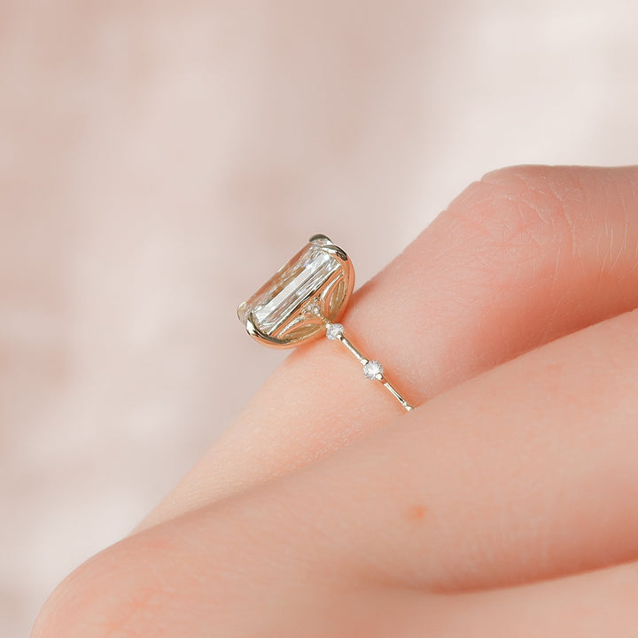 The Morgan Radiant Lab Diamond Moissanite Engagement Ring *Shown with 2 ct #material_gold