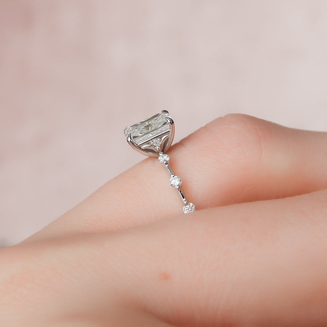 The Morgan Radiant Lab Diamond Moissanite Engagement Ring
