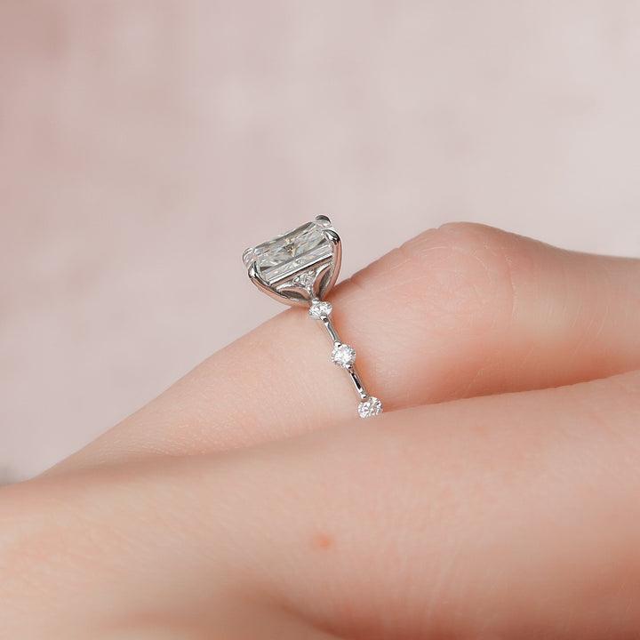 The Morgan Radiant Lab Diamond Moissanite Engagement Ring *Shown with 1.5 ct #material_white