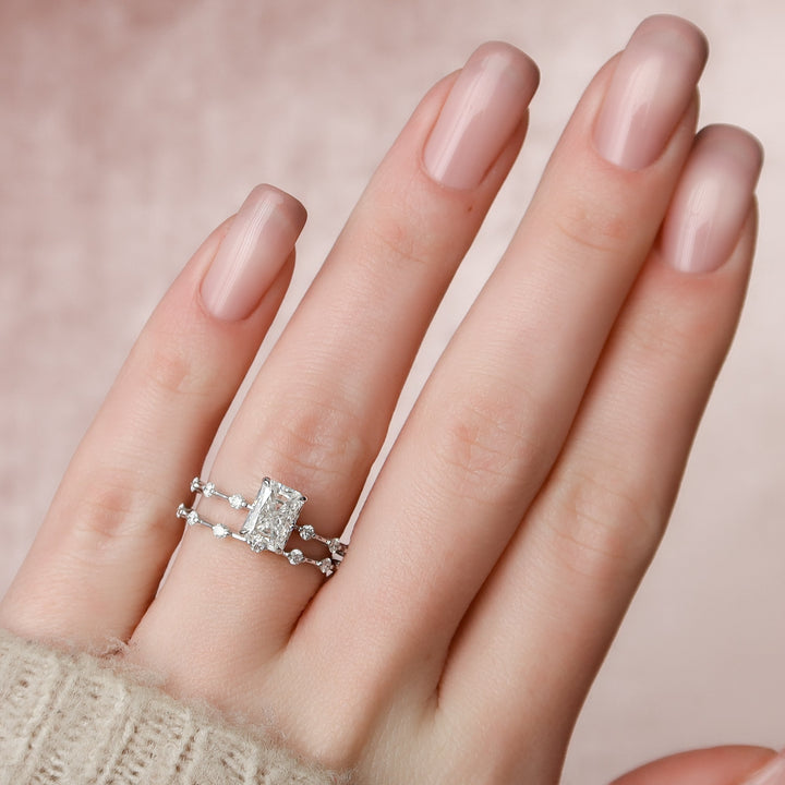 The Morgan Radiant Lab Diamond Moissanite Engagement Ring *Shown with 1.5 ct #material_white