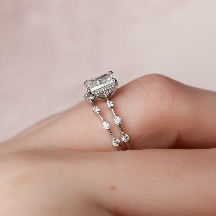 The Morgan Radiant Lab Diamond Moissanite Engagement Ring *Shown with 1.5 ct #material_white