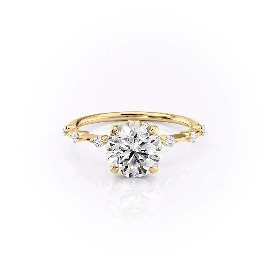 The Morgan Set With Round Solitaire Lab Diamond 1 Carat 14K Gold#material_14k-gold