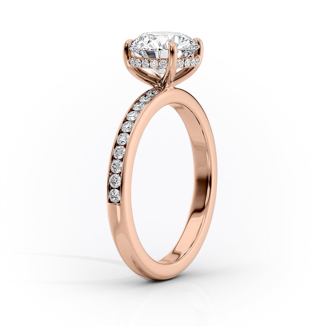 The Murphy Set With Cushion Side Stone Moissanite#material_14k-rose