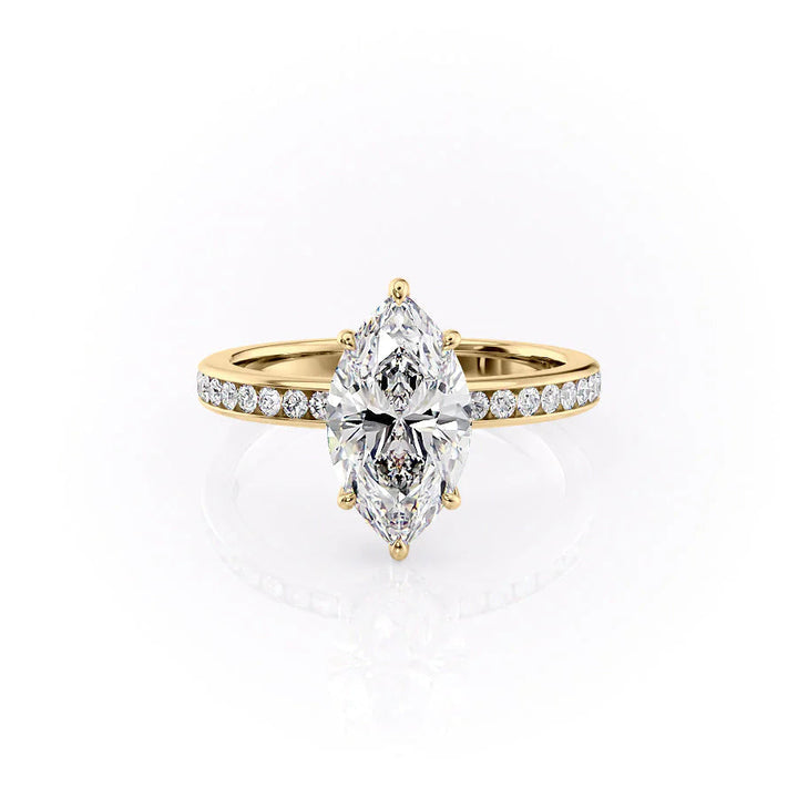 The Murphy Set With Marquise Side Stone Lab Diamond 1 Carat 14K Gold#material_14k-gold