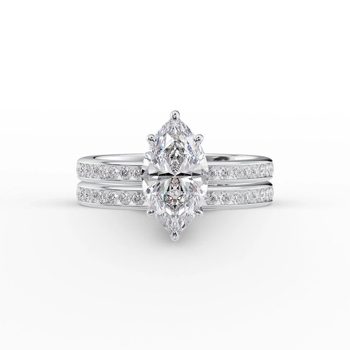 The Murphy Set With Marquise Side Stone Moissanite#material_14k-white