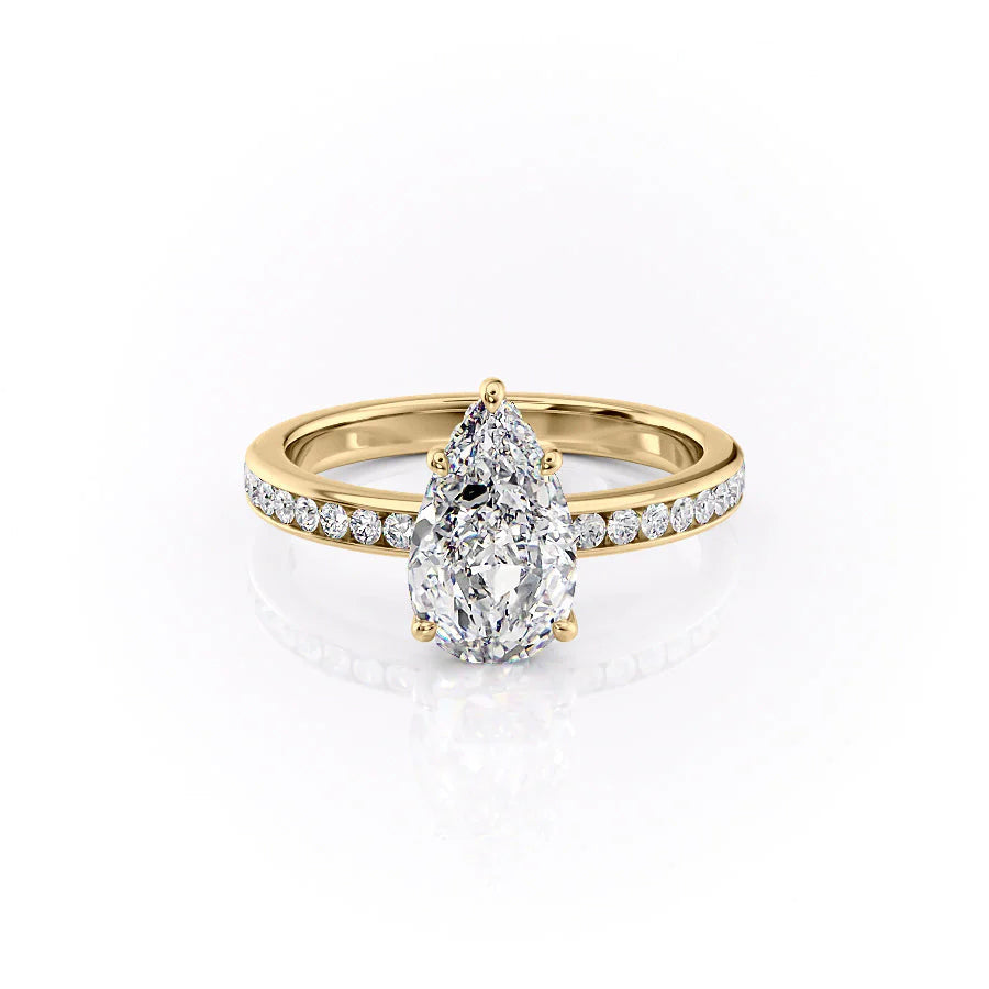 The Murphy Set With Pear Side Stone Lab Diamond 1 Carat 14K Gold#material_14k-gold