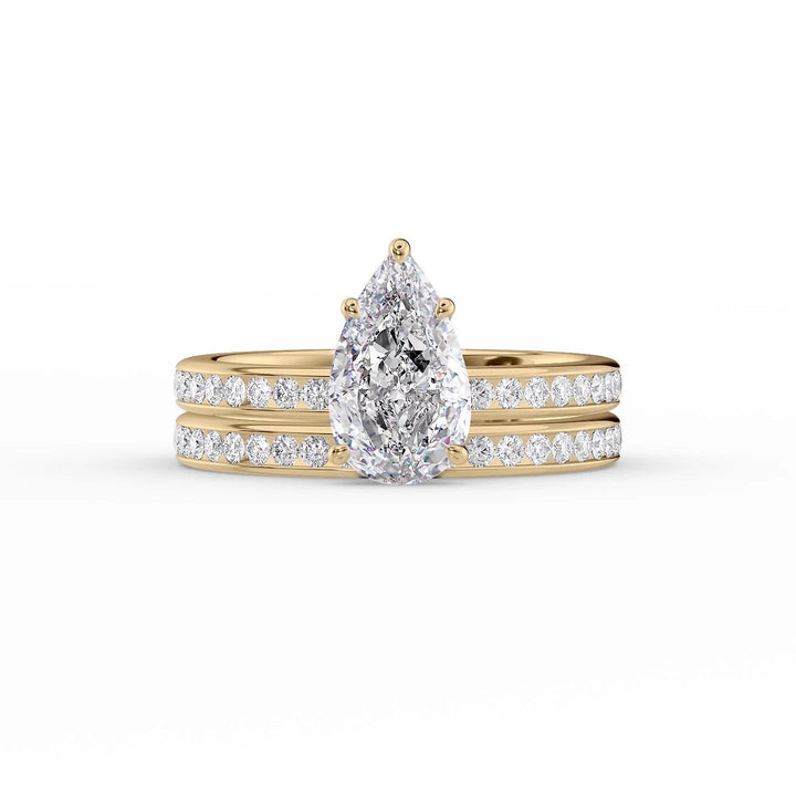 The Murphy Set With Pear Side Stone Moissanite#material_14k-gold