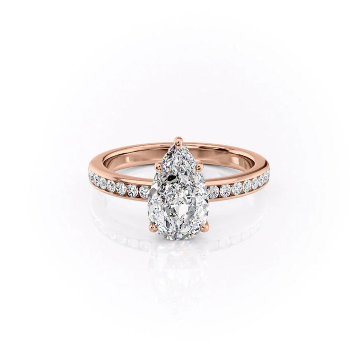 The Murphy Set With Pear Side Stone Moissanite#material_14k-rose