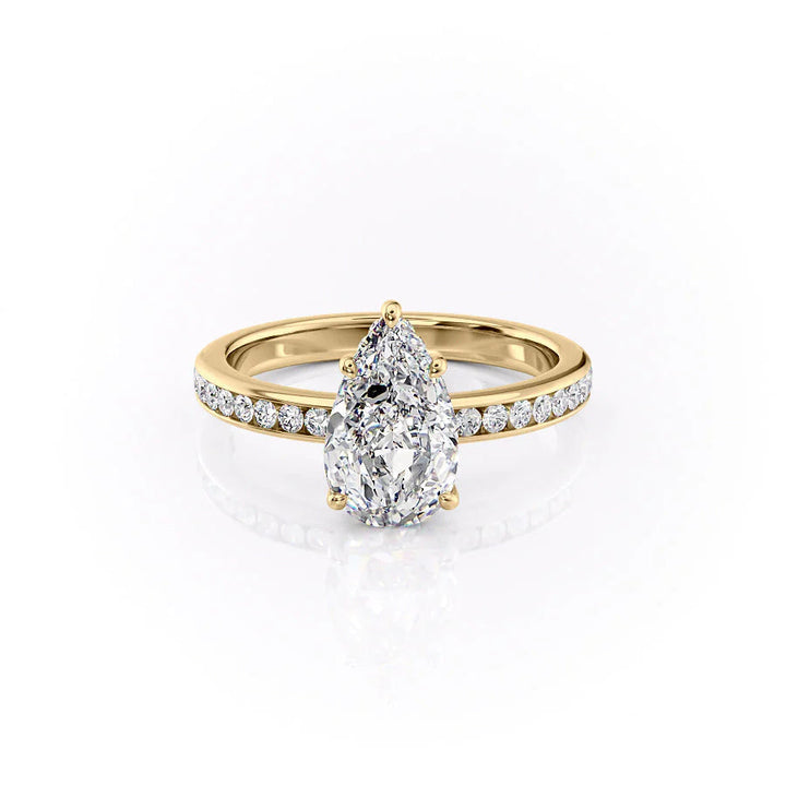 The Murphy Set With Pear Side Stone Moissanite#material_18k-gold