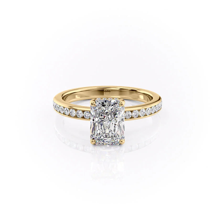 The Murphy Set With Radiant Side Stone Lab Diamond 1 Carat 14K Gold#material_14k-gold