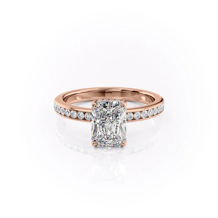 The Murphy Set With Radiant Side Stone Lab Diamond 1 Carat 14K Rose#material_14k-rose