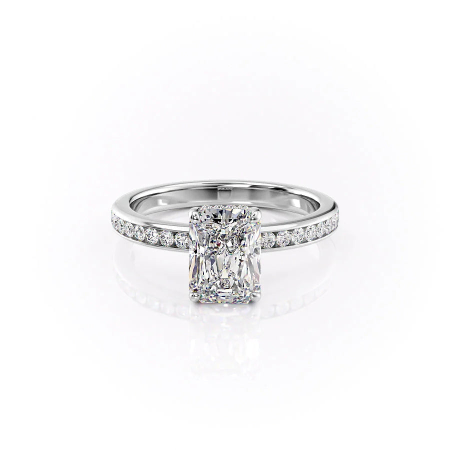 The Murphy Set With Radiant Side Stone Moissanite#material_14k-white