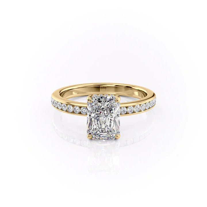 The Murphy Set With Radiant Side Stone Lab Diamond 1 Carat 18K Gold#material_18k-gold