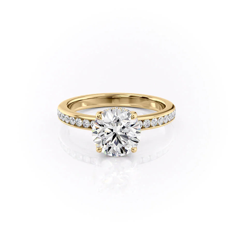 The Murphy Set With Round Side Stone Lab Diamond 1 Carat 14K Gold#material_14k-gold