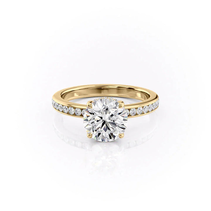 The Murphy Set With Round Side Stone Lab Diamond 1 Carat 14K Gold#material_14k-gold