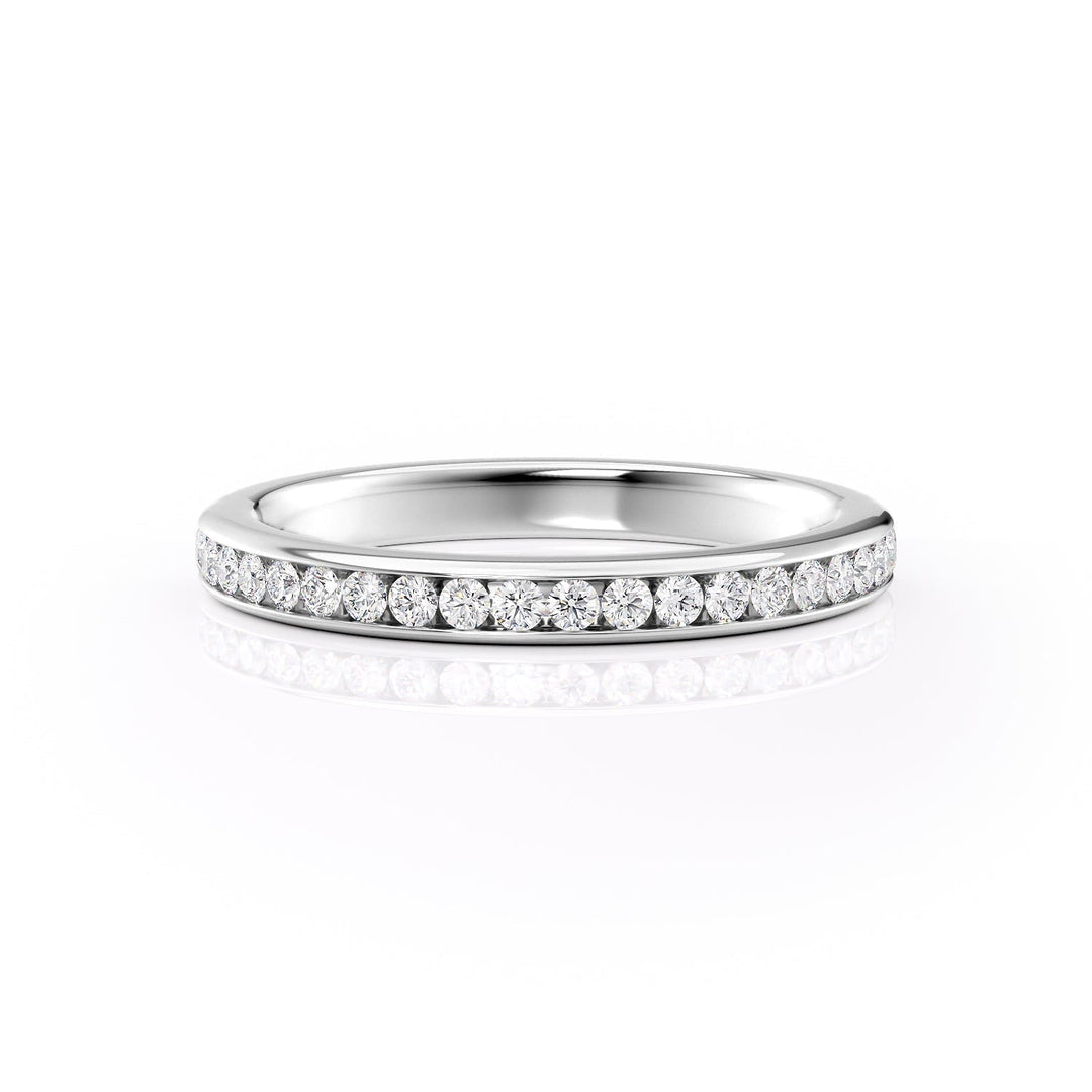 The Murphy Wedding Bands Diamonds Half Way 14K White#material_14k-white