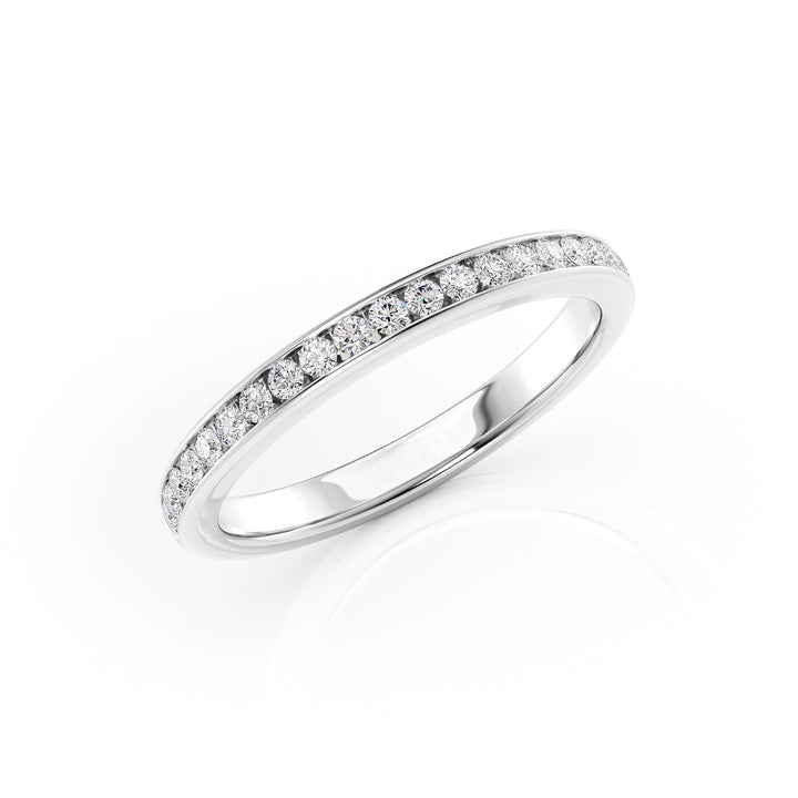 The Murphy Wedding Bands Diamonds Half Way 14K White#material_14k-white