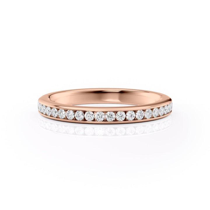 The Murphy Wedding Bands Diamonds Half Way#material_18k-rose