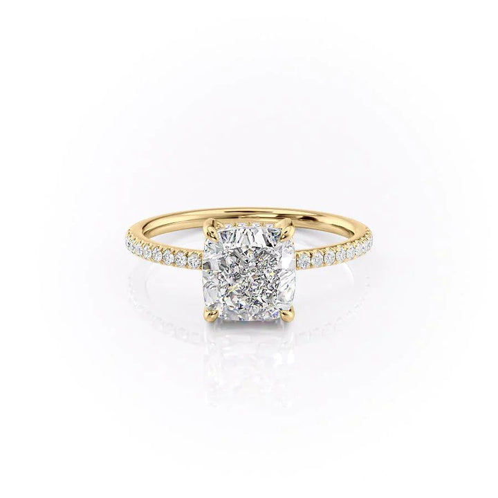 The Myra Set With Cushion Pave Lab Diamond 1 Carat 14K Gold#material_14k-gold