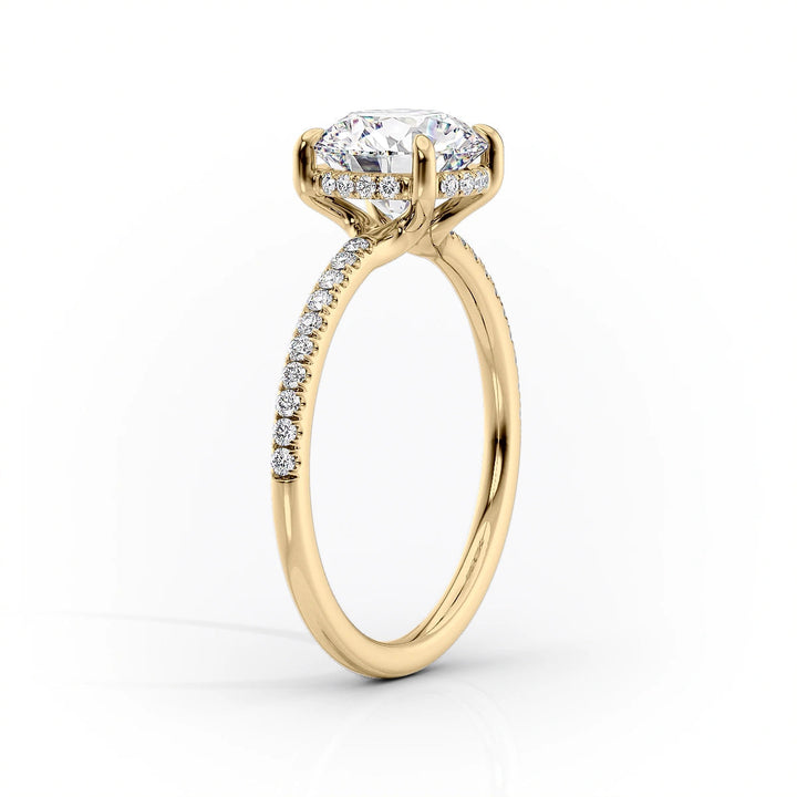 The Myra Set With Cushion Pave Lab Diamond 1.5 Carat 14K Gold#material_14k-gold