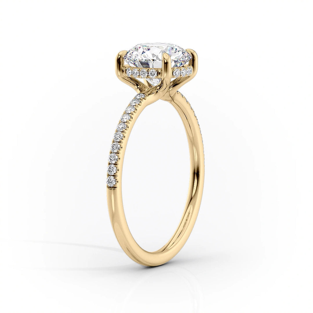 The Myra Set With Cushion Pave Moissanite#material_14k-gold