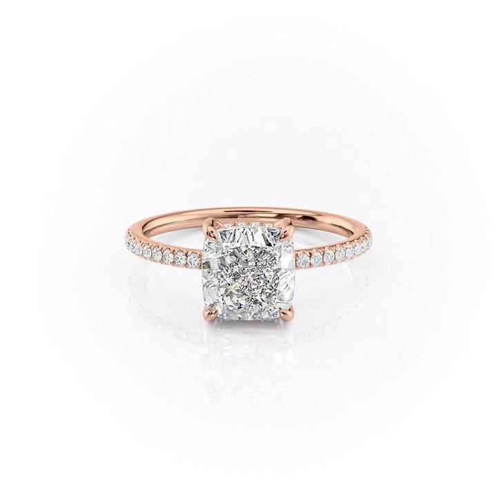 The Myra Set With Cushion Pave Lab Diamond 1 Carat 14K Rose#material_14k-rose