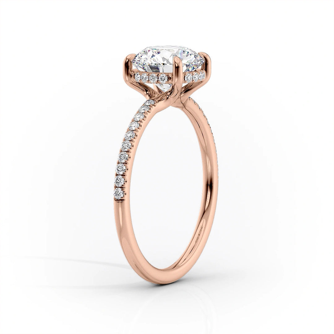 The Myra Set With Cushion Pave Lab Diamond 1.5 Carat 14K Rose#material_14k-rose