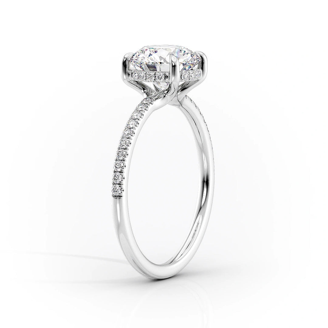 The Myra Set With Cushion Pave Lab Diamond 1.5 Carat 14K White#material_14k-white