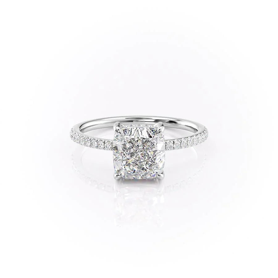 The Myra Set With Cushion Pave Moissanite#material_18k-white