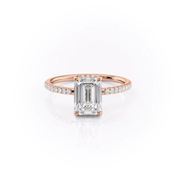 The Myra Set With Emerald Pave Moissanite#material_14k-rose