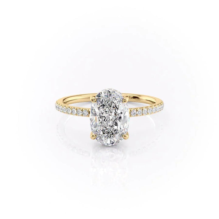 The Myra Set With Oval Pave Moissanite#material_14k-gold