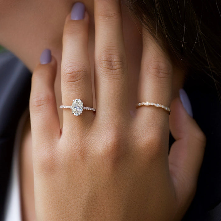 The Myra Set With Oval Pave Moissanite#material_14k-rose