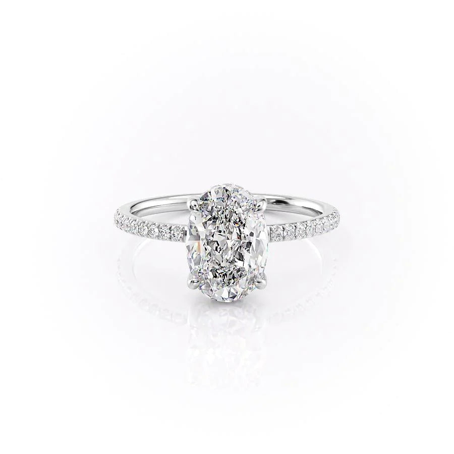 The Myra Set With Oval Pave Moissanite#material_14k-white