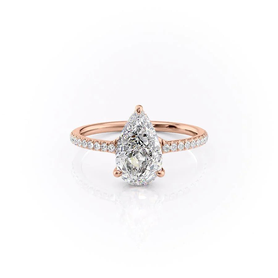 The Myra Set With Pear Pave Lab Diamond 1 Carat 14K Rose#material_14k-rose