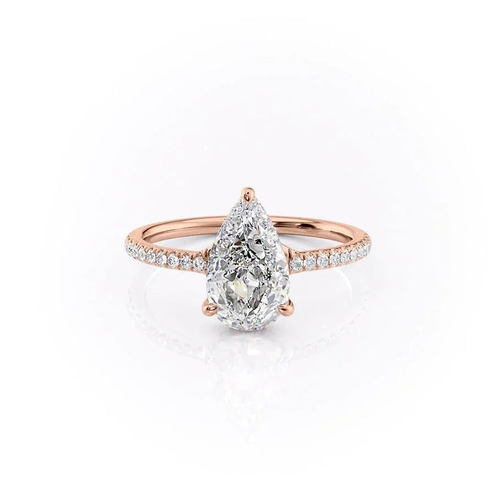 The Myra Set With Pear Pave Lab Diamond 1 Carat 14K Rose#material_14k-rose