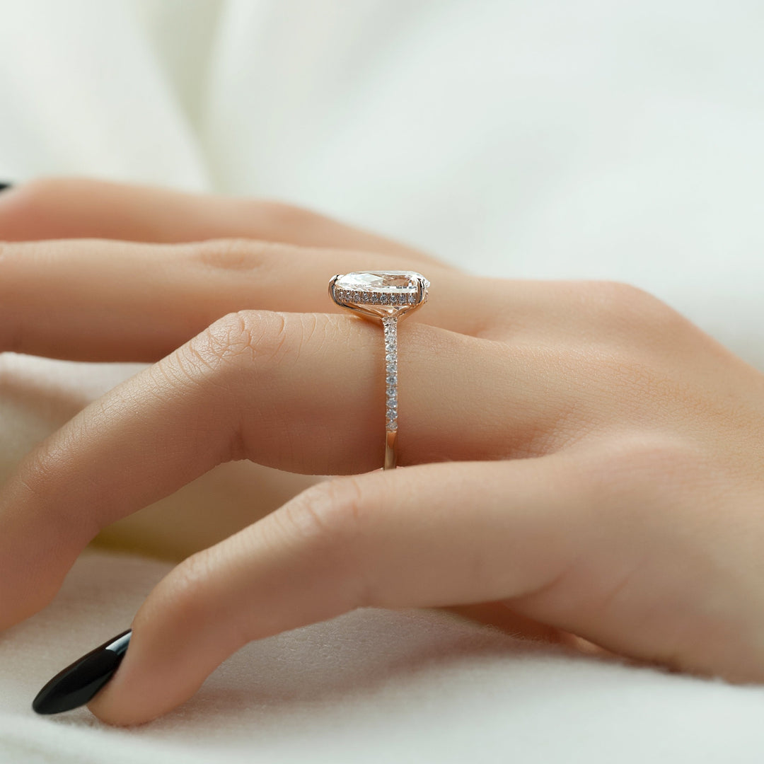 The Myra Set With Pear Pave Lab Diamond 2.5 Carat 14K Rose#material_14k-rose