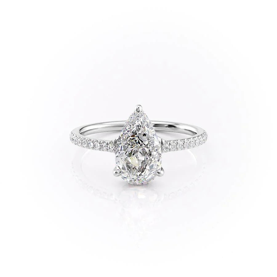 The Myra Set With Pear Pave Lab Diamond 1 Carat 14K White#material_14k-white