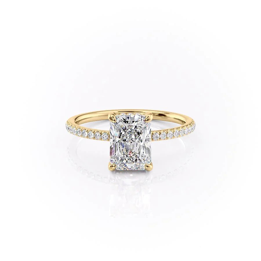 The Myra Set With Radiant Pave Lab Diamond 1 Carat 14K Gold#material_14k-gold