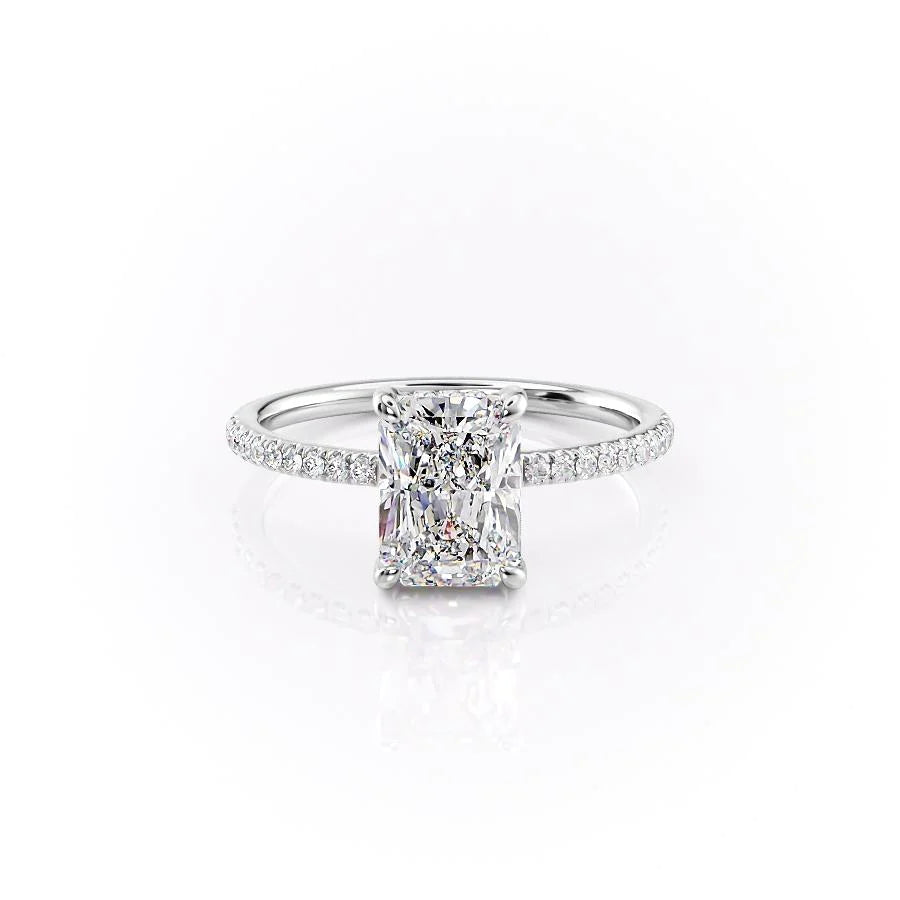 The Myra Set With Radiant Pave Lab Diamond 1 Carat 14K White#material_14k-white