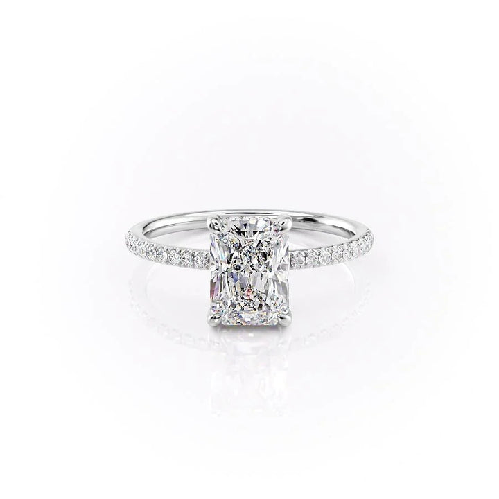 The Myra Set With Radiant Pave Lab Diamond 1 Carat 18K White#material_18k-white