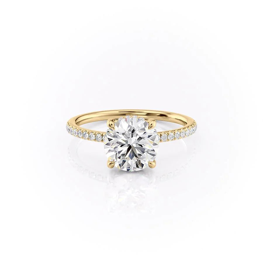 The Myra Set With Round Pave Lab Diamond 1 Carat 14K Gold#material_14k-gold